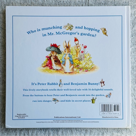 The Tale of Peter Rabbit and Benjamin Bunny Play-a-Sound Hardcover Picture Book - Picture 8 of 8
